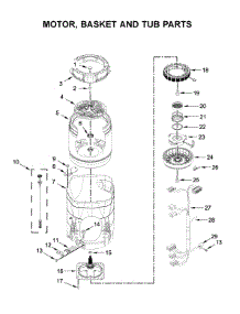 Motor, Basket And Tub Parts parts for Kenmore Washer 110.29133414 (11029133414, 110 29133414) from AppliancePartsPros.com
