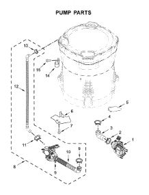 Pump Parts parts for Kenmore Washer 110.29133414 (11029133414, 110 29133414) from AppliancePartsPros.com