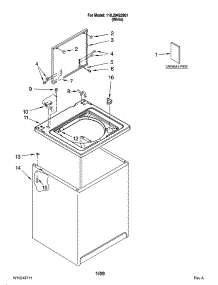 Top And Cabinet Parts parts for Kenmore Washer 110.29422801 (11029422801, 110 29422801) from AppliancePartsPros.com