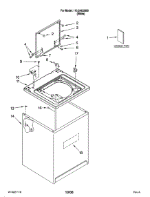 Top And Cabinet Parts parts for Kenmore Washer 110.29432800 (11029432800, 110 29432800) from AppliancePartsPros.com