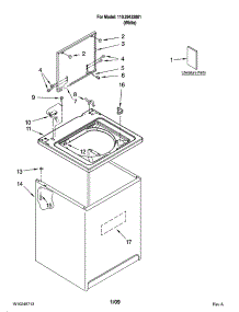 Top And Cabinet Parts parts for Kenmore Washer 110.29432801 (11029432801, 110 29432801) from AppliancePartsPros.com