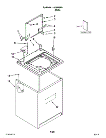 Top And Cabinet Parts parts for Kenmore Washer 110.29442801 (11029442801, 110 29442801) from AppliancePartsPros.com