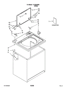 Top And Cabinet Parts parts for Kenmore Washer 110.29522800 (11029522800, 110 29522800) from AppliancePartsPros.com