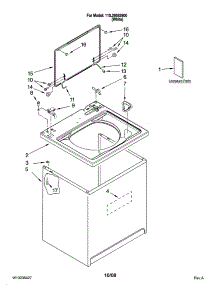 Top And Cabinet Parts parts for Kenmore Washer 110.29592800 (11029592800, 110 29592800) from AppliancePartsPros.com