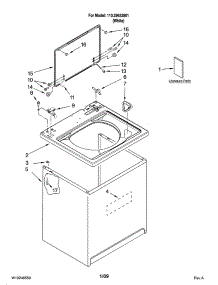 Top And Cabinet Parts parts for Kenmore Washer 110.29632801 (11029632801, 110 29632801) from AppliancePartsPros.com