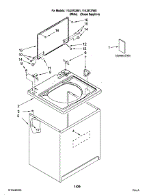 Top And Cabinet Parts parts for Kenmore Washer 110.29732801 (11029732801, 110 29732801) from AppliancePartsPros.com