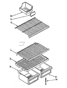 Shelf Parts parts for Kenmore Refrigerator 106.8364712 (1068364712, 106 8364712) from AppliancePartsPros.com