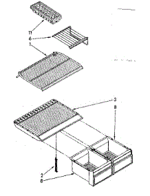 Shelf Parts parts for Kenmore Refrigerator 106.8374430 (1068374430, 106 8374430) from AppliancePartsPros.com