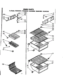 Liner Parts parts for Kenmore Refrigerator 106.8439340 (1068439340, 106 8439340) from AppliancePartsPros.com