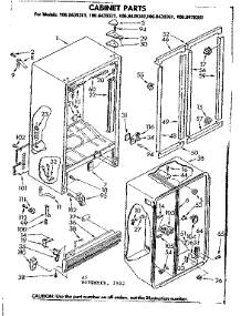 Cabinet Parts parts for Kenmore Refrigerator 106.8439381 (1068439381, 106 8439381) from AppliancePartsPros.com
