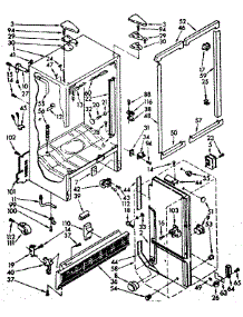 Cabinet Parts parts for Kenmore Refrigerator 106.8462410 (1068462410, 106 8462410) from AppliancePartsPros.com