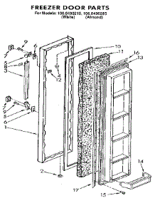 Freezer Door parts for Kenmore Refrigerator 106.8490285 (1068490285, 106 8490285) from AppliancePartsPros.com