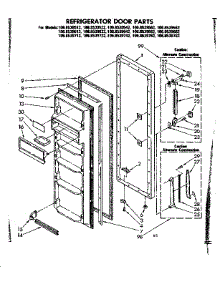 Door Parts parts for Kenmore Refrigerator 106.8539712 (1068539712, 106 8539712) from AppliancePartsPros.com