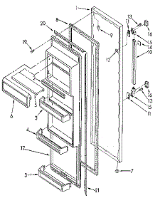 Refrigerator Door parts for Kenmore Refrigerator 106.8590214 (1068590214, 106 8590214) from AppliancePartsPros.com