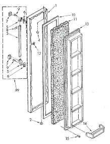 Freezer Door parts for Kenmore Refrigerator 106.8590312 (1068590312, 106 8590312) from AppliancePartsPros.com