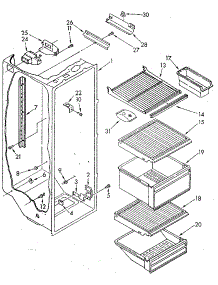 Refrigerator Liner parts for Kenmore Refrigerator 106.8590533 (1068590533, 106 8590533) from AppliancePartsPros.com