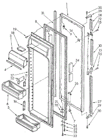 Refrigerator Door parts for Kenmore Refrigerator 106.8594664 (1068594664, 106 8594664) from AppliancePartsPros.com