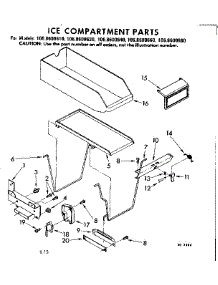 Ice Compartment Parts parts for Kenmore Refrigerator 106.8600610 (1068600610, 106 8600610) from AppliancePartsPros.com