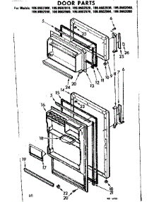 Door Parts parts for Kenmore Refrigerator 106.8602000 (1068602000, 106 8602000) from AppliancePartsPros.com