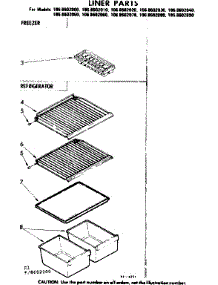 Liner Parts parts for Kenmore Refrigerator 106.8602000 (1068602000, 106 8602000) from AppliancePartsPros.com