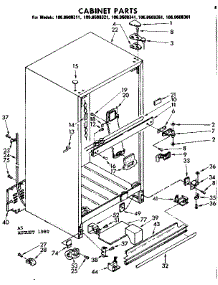 Cabinet Parts parts for Kenmore Refrigerator 106.8608311 (1068608311, 106 8608311) from AppliancePartsPros.com