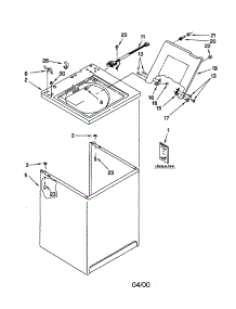 Top And Cabinet parts for Kenmore Washer 110.10202000 (11010202000, 110 10202000) from AppliancePartsPros.com