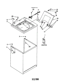 Top And Cabinet parts for Kenmore Washer 110.10202001 (11010202001, 110 10202001) from AppliancePartsPros.com
