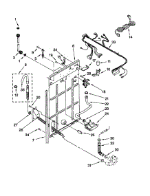 Rear Panel parts for Kenmore Washer 110.10502991 (11010502991, 110 10502991) from AppliancePartsPros.com