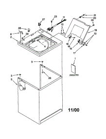 Top And Cabinet parts for Kenmore Washer 110.10502991 (11010502991, 110 10502991) from AppliancePartsPros.com