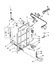 Rear Panel parts for Kenmore Washer 110.10852991 (11010852991, 110 10852991) from AppliancePartsPros.com