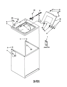 Top And Cabinet parts for Kenmore Washer 110.12202100 (11012202100, 110 12202100) from AppliancePartsPros.com