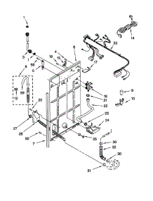 Rear Panel parts for Kenmore Washer 110.12202100 (11012202100, 110 12202100) from AppliancePartsPros.com