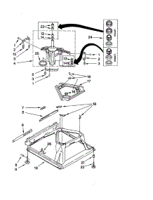 Machine Base parts for Kenmore Washer 110.12502100 (11012502100, 110 12502100) from AppliancePartsPros.com
