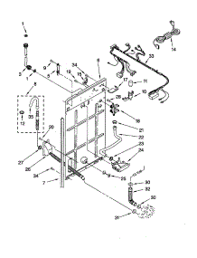 Rear Panel parts for Kenmore Washer 110.12502100 (11012502100, 110 12502100) from AppliancePartsPros.com