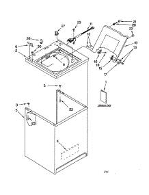 Top And Cabinet parts for Kenmore Washer 110.12852100 (11012852100, 110 12852100) from AppliancePartsPros.com