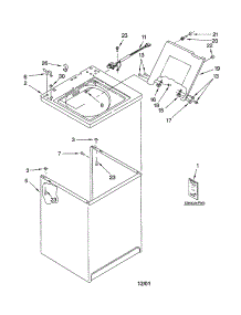 Top And Cabinet parts for Kenmore Washer 110.13212200 (11013212200, 110 13212200) from AppliancePartsPros.com