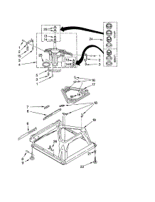 Machine Base parts for Kenmore Washer 110.14102300 (11014102300, 110 14102300) from AppliancePartsPros.com