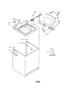 Top And Cabinet parts for Kenmore Washer 110.14202300 (11014202300, 110 14202300) from AppliancePartsPros.com