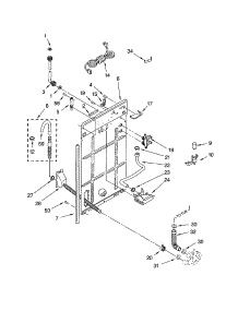 Rear Panel parts for Kenmore Washer 110.14202300 (11014202300, 110 14202300) from AppliancePartsPros.com