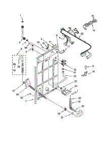 Rear Panel parts for Kenmore Washer 110.14212200 (11014212200, 110 14212200) from AppliancePartsPros.com