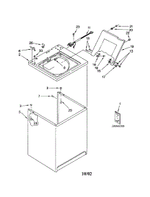 Top And Cabinet parts for Kenmore Washer 110.14212200 (11014212200, 110 14212200) from AppliancePartsPros.com