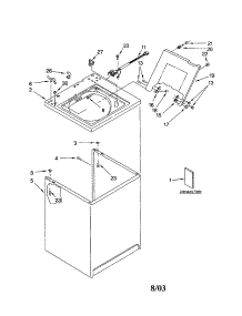 Top And Cabinet parts for Kenmore Washer 110.14502300 (11014502300, 110 14502300) from AppliancePartsPros.com