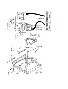 Machine Base parts for Kenmore Washer 110.14502300 (11014502300, 110 14502300) from AppliancePartsPros.com