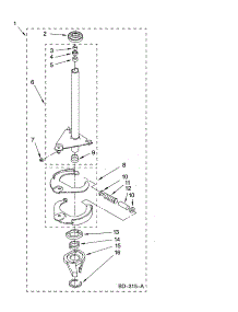 Brake And Drive Tube Parts parts for Kenmore Washer 110.15862400 (11015862400, 110 15862400) from AppliancePartsPros.com