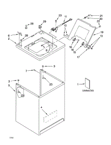 Top And Cabinet Parts parts for Kenmore Washer 110.15864400 (11015864400, 110 15864400) from AppliancePartsPros.com