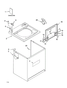 Top And Cabinet Parts parts for Kenmore Washer 110.15942401 (11015942401, 110 15942401) from AppliancePartsPros.com