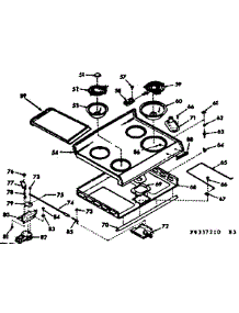 Main Top Section parts for Kenmore Range 103.9337220 (1039337220, 103 9337220) from AppliancePartsPros.com