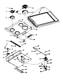 Main Top Section parts for Kenmore Range 103.9356900 (1039356900, 103 9356900) from AppliancePartsPros.com