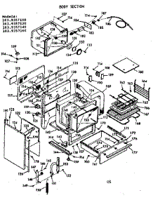 Body Section parts for Kenmore Range 103.9357120 (1039357120, 103 9357120) from AppliancePartsPros.com