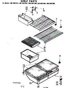 Shelf Parts parts for Kenmore Refrigerator 106.7697380 (1067697380, 106 7697380) from AppliancePartsPros.com